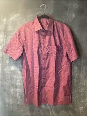 Louis Philippe Classic Fit Short Sleeve Button Down Cotton Shirt Men’s 42 L